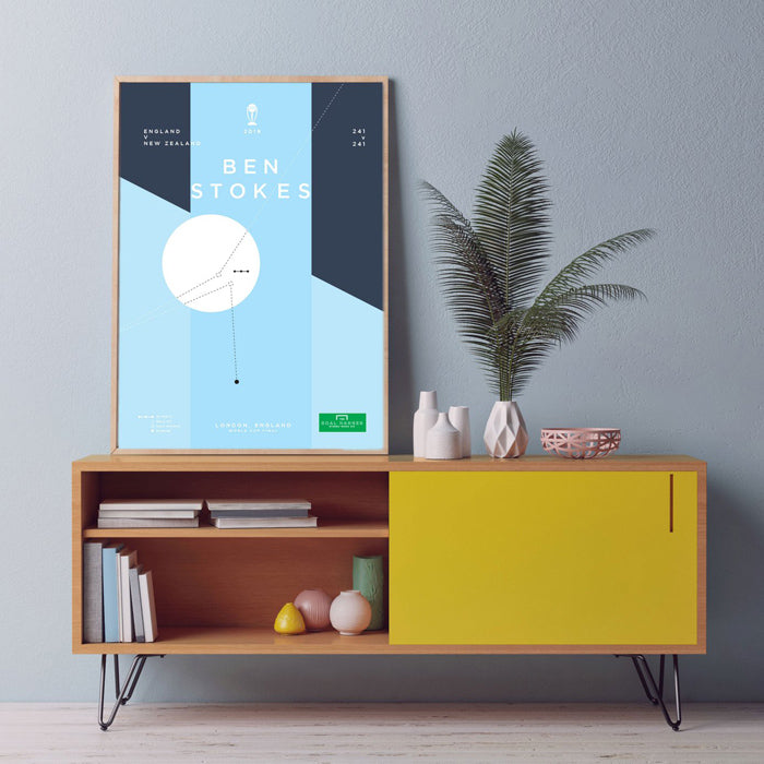 Infographic tennis art prints mapping out iconic Cricket moments