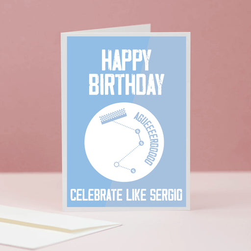 Sergio Aguero Man City Birthday Card