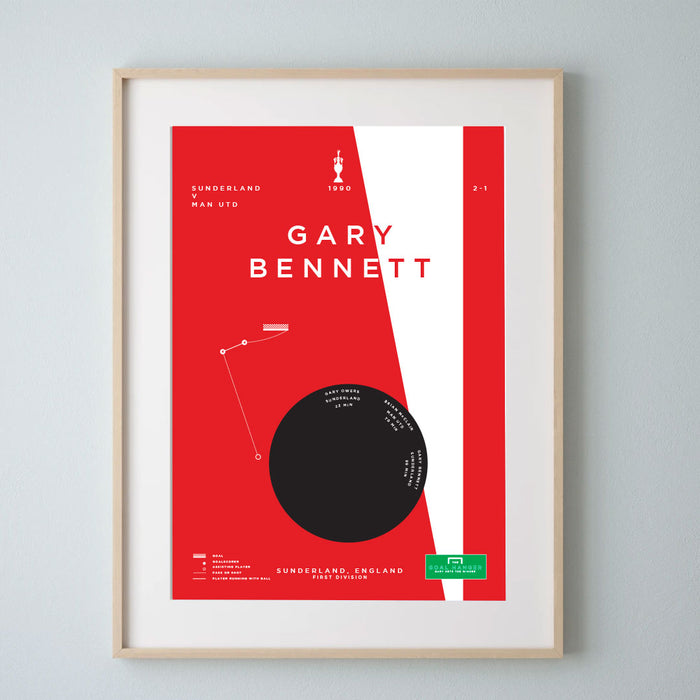 Gary Bennett Sunderland goal infographic football art print