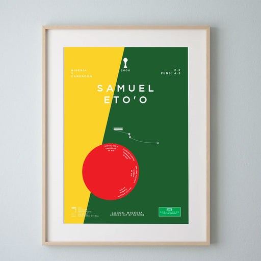 Samuel Eto'o Cameroon goal infographic art print
