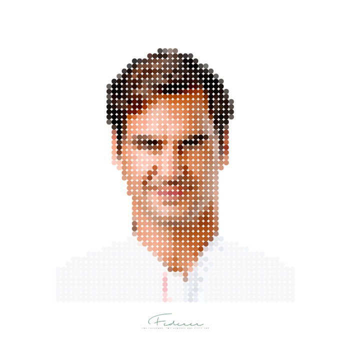 Federer Portrait: 1251 Matches Won