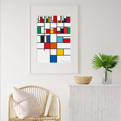 France 98 - The Goal Hanger. Infographic football poster inspired by data and Mondrian
