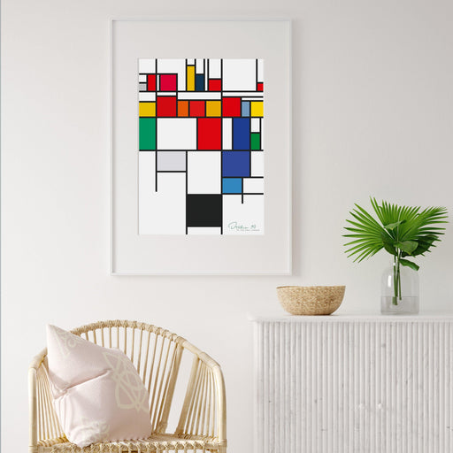 Italia 90 - The Goal Hanger. Infographic football artwork inspired by Mondrian