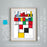 Infographic football poster illustrating all of the goals scored at the 2002 World Cup. Football art inspired by data and Mondrian.