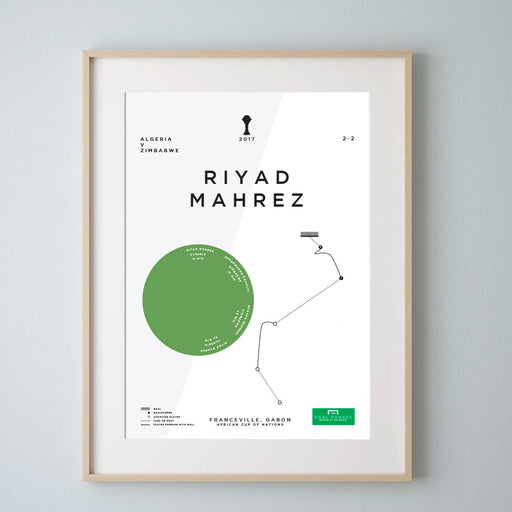 Riyad Mahrez football art print Algeria v Zimbabwe 2017