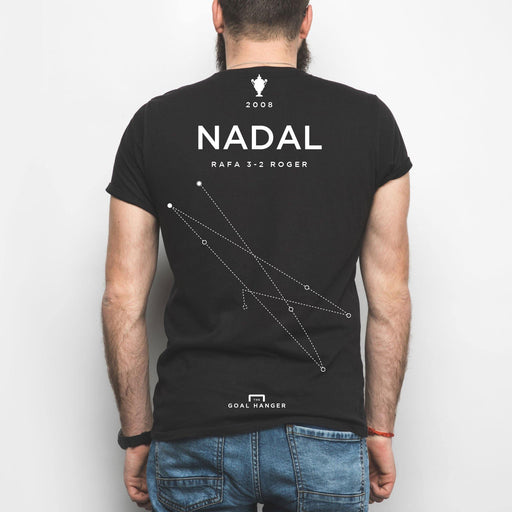 Nadal Wimbledon 2008 Shirt - The Goal Hanger. Infographic tennis t-shirts.
