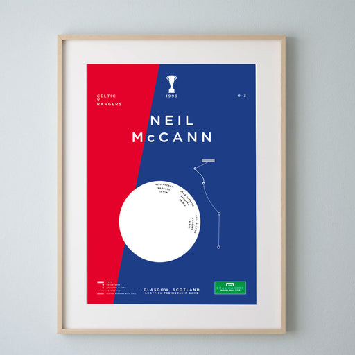 Neil McCann rangers goal infographic football art print