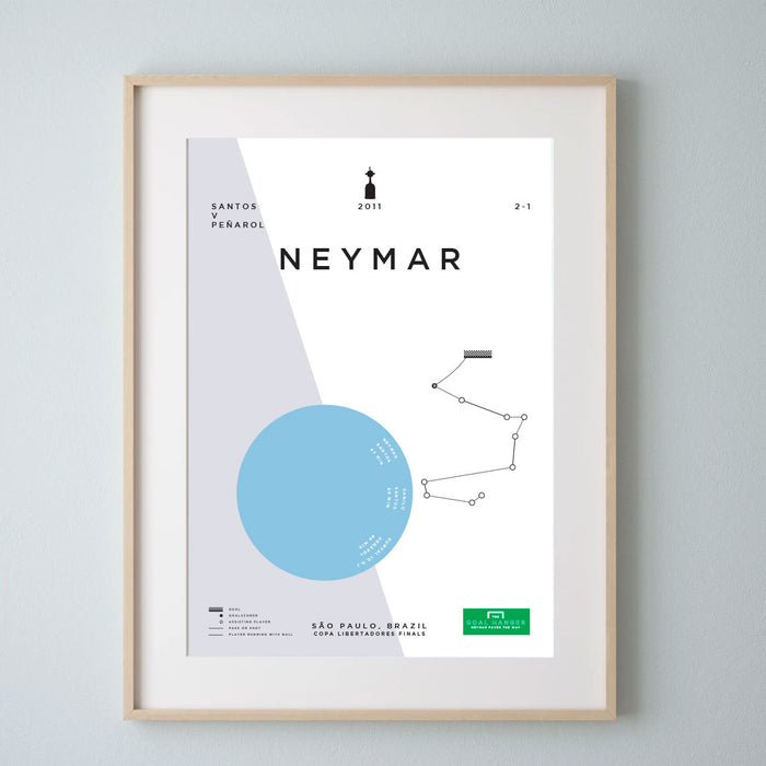 Neymar Football Art Print - 2011 Copa Libertadores final goal