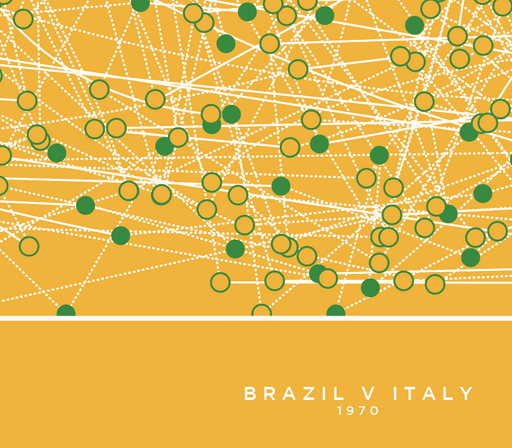 Brazil v Italy 1970 - The Goal Hanger. Football art poster