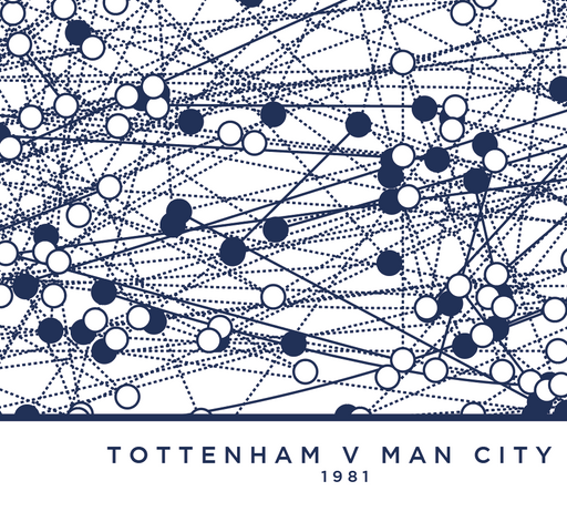 Tottenham v Man City 1981 - The Goal Hanger. Data based football art