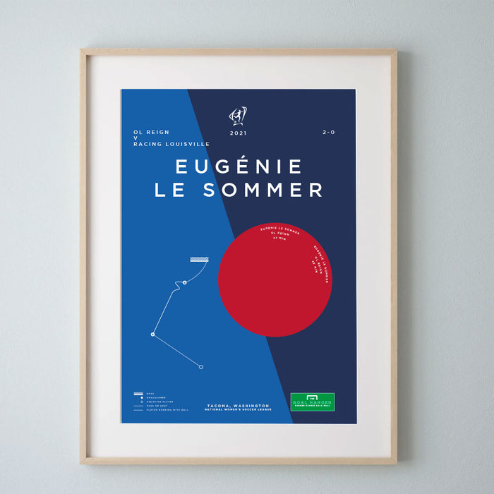 Eugenie Le Sommer football goal art print