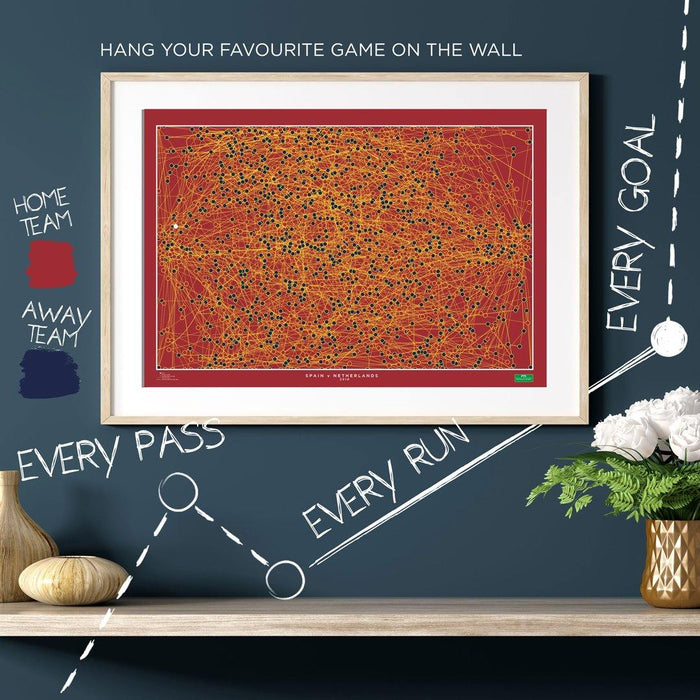 Spain 2010 World Cup Final - The Goal Hanger. Infographic sports artwork.