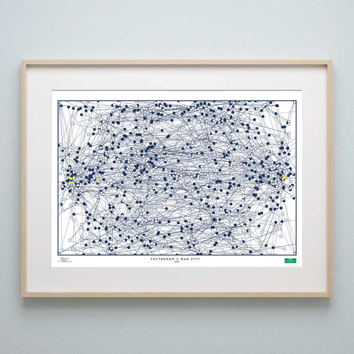 Tottenham v Man City 1981 - The Goal Hanger. Football poster gift idea.
