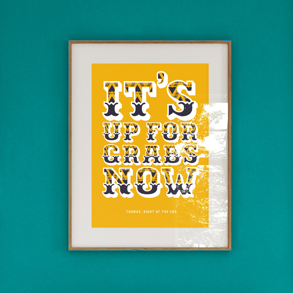 For Grabs It's up for grabs now. Michael Thomas commentary print. — The Goal Hanger
